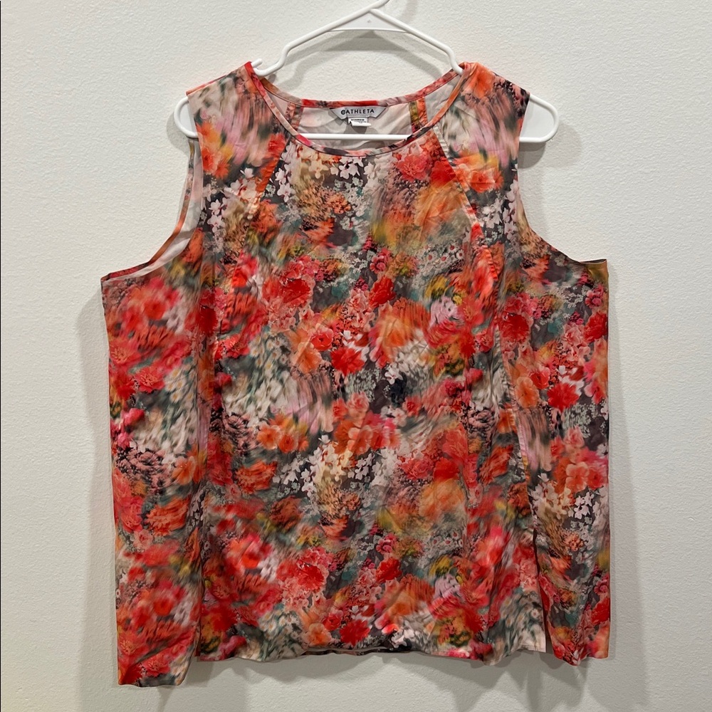 Athleta Zephyr Refined Tank- Pink Floral Print